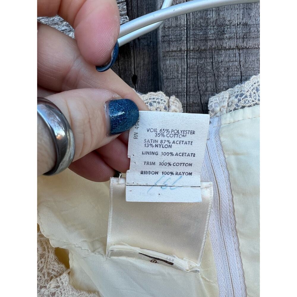 70s Gunne Sax Off White Romantic Victorian Prairie Wedding Dress Sleeves Size 5 - Picture 16 of 16